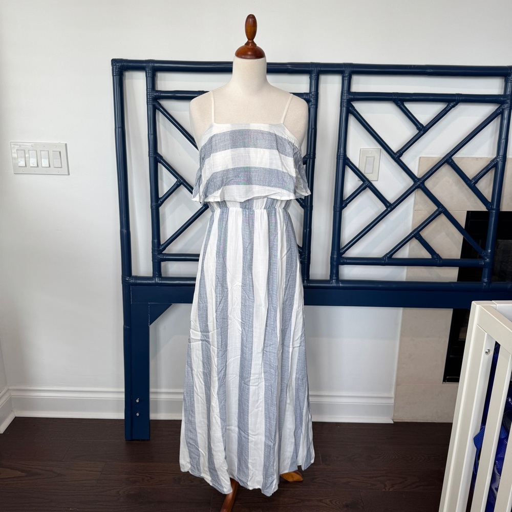 After market blue and white striped dress